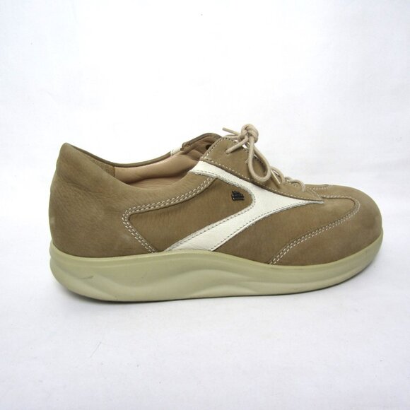 Finn Comfort 5.5 W / US 8 Ikebukuro Beige Tan White Sneakers Walking Shoes EUC - Picture 5 of 12